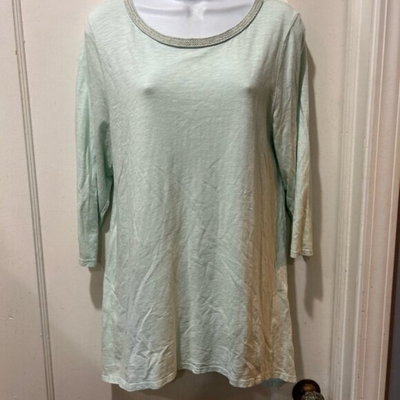 Chicos size 1 medium light mint green tunic shirt - Picture 1 of 3